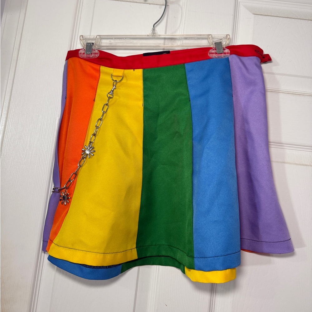 dELiA*s Rainbow Striped pleated Mini Skirt